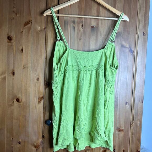 Vintage Y2K Babydoll Tank Top Women’s XL Lime Green Fairy Whimsical Sleeveless - Picture 6 of 6